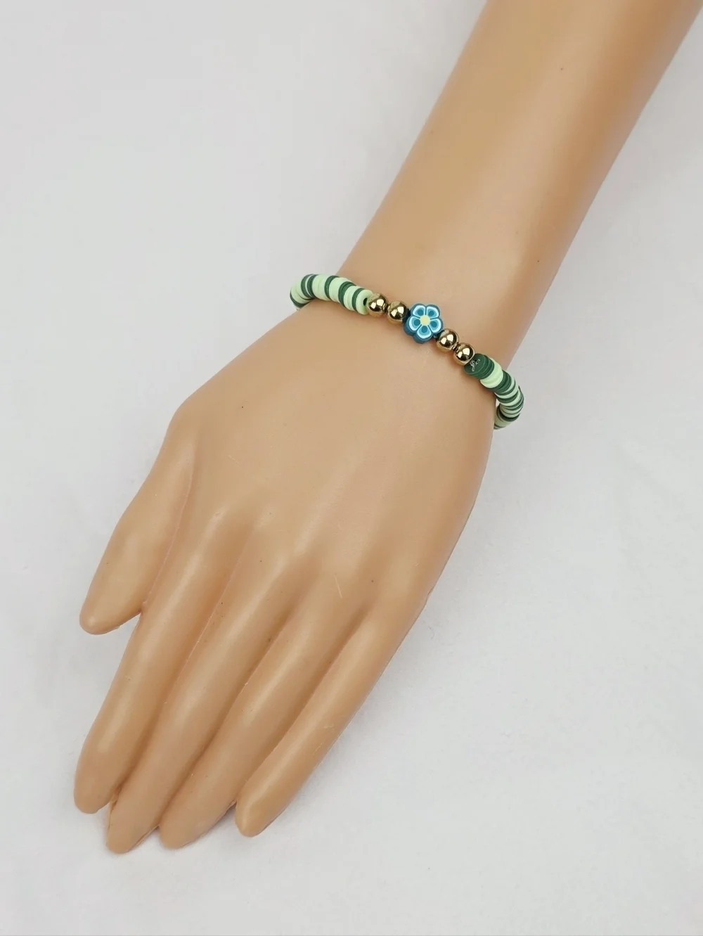 Handmade Clay Bead Flower  Bracelet